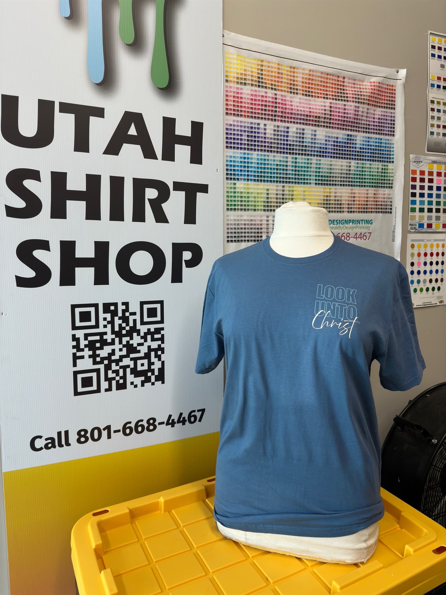 Custom-printed long sleeve shirt finished and folded